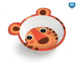CANPOL Melamino neslystantis dubuo su ausytėmis Hello Little oranžinė
