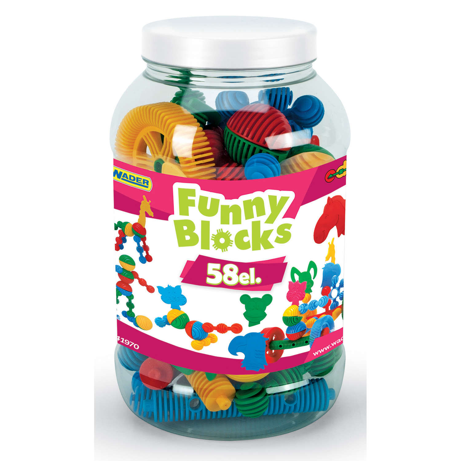 WADER Klocki Funny jar didelis 58 vnt*