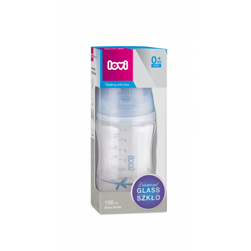 LOVI Diamond Glass buteliukas 150 ml Baby Shower Boy - Image 2