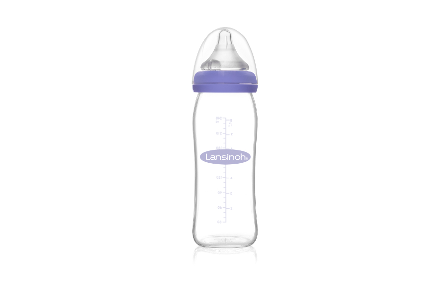 LANSINOH Stiklinis maitinimo buteliukas 240 ml + Natural/Wave žindukas - Image 2