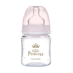 CANPOL Platus buteliukas nuo pilvo dieglių 120ml Easy Start Royal rožinis