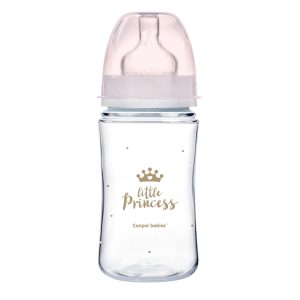 CANPOL Platus buteliukas nuo pilvo dieglių 240ml Easy Start Royal rožinis