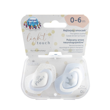 CANPOL Silikoninis simetriškas čiulptukas 0-6 m Royal Baby blue - Image 2