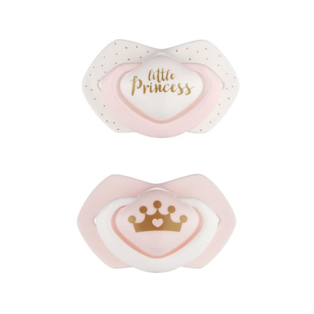 CANPOL Silikoninis simetriškas čiulptukas 0-6 m Royal Baby rožinis