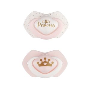 CANPOL Silikoninis čiulptukas simetriškas 6-18 m Royal Baby rožinis