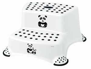 KEEEPER IGOR PANDA Dviejų pakopų platforma su neslystančia funkcija, balta