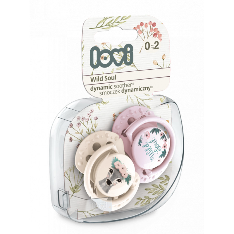 LOVI Dinaminis silikoninis čiulptukas 0-2m 2 vnt Wild Soul Girl