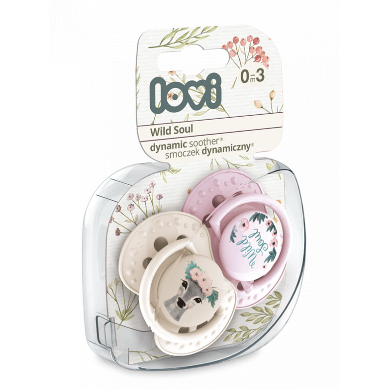 LOVI Dinaminis silikoninis čiulptukas 0-3m 2 vnt Wild Soul Girl