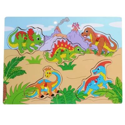 SMILY PLAY Dinozaurų medinė dėlionė