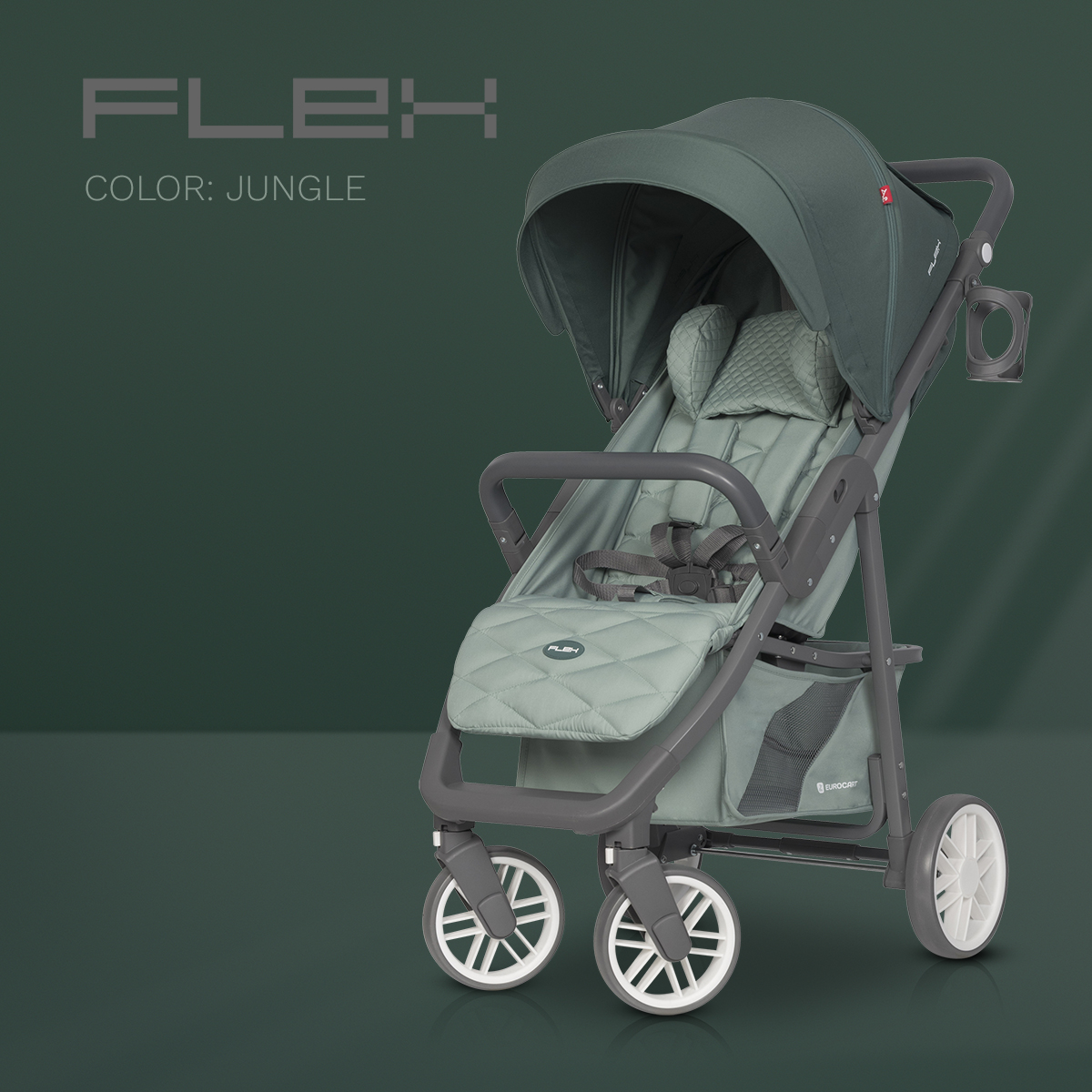 EURO-CART FLEX JUNGLE 2021 kūdikio vežimėlis - Image 3