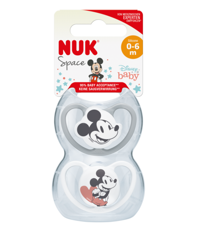 NUK Čiulptukas SPACE MICKEY MOUSE silikoninis 2 vnt - Image 2
