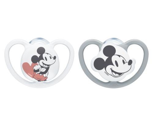 NUK Čiulptukas SPACE MICKEY MOUSE silikoninis 2 vnt