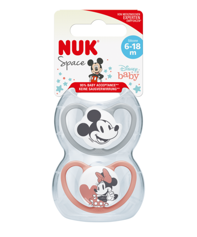 NUK Čiulptukas SPACE MICKEY MOUSE silikoninis 2 vnt - Image 3