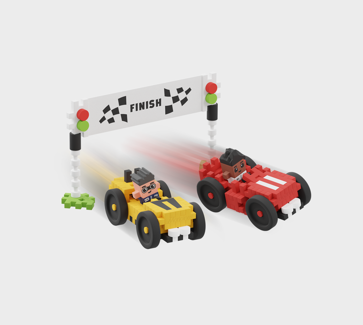 MARIOINEX Vaflinės mini kaladėlės - lenktynės 80 vnt. - Image 2