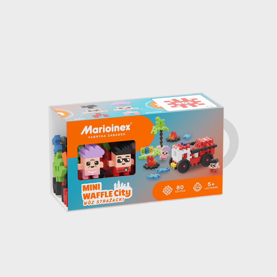 MARIOINEX Vafliniai mini blokeliai - Gaisrinis automobilis 80 vnt.