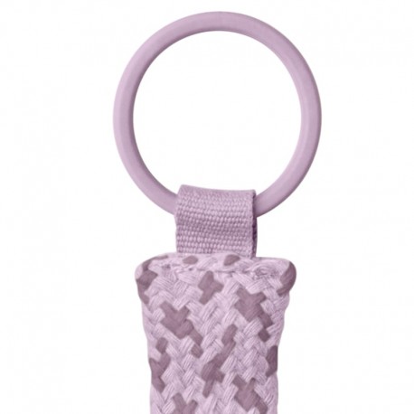 BIBS PACIFIER BRAID čiulptuko laikiklis 100% GOTS organinė medvilnė Sky/Mauve IŠPARDAVIMAS - Image 3