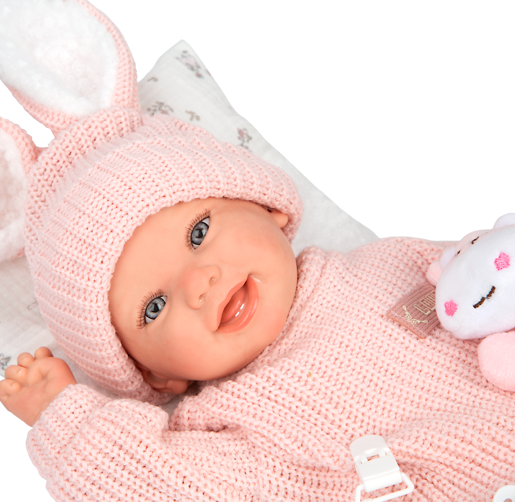 Arias Reborn lėlė kūdikėlis rožiniais rūbeliais, Lucia, 45 cm - Image 2