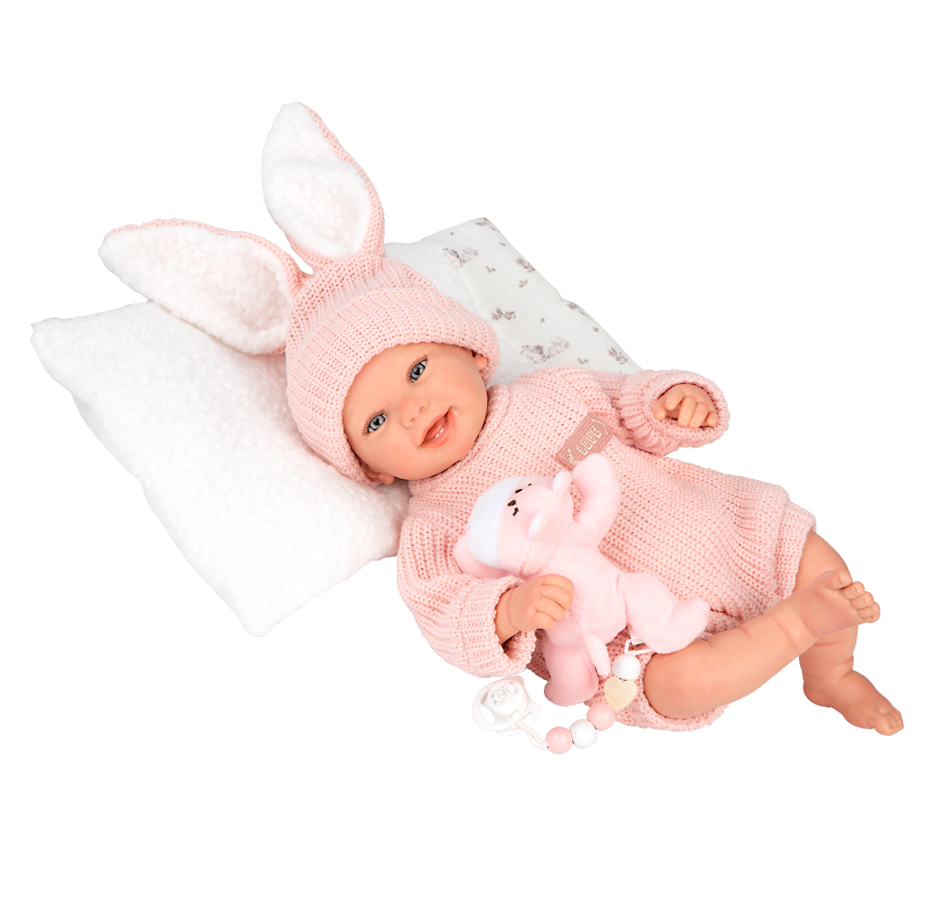 Arias Reborn lėlė kūdikėlis rožiniais rūbeliais, Lucia, 45 cm - Image 3