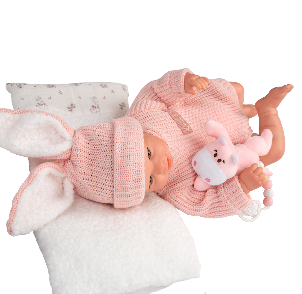 Arias Reborn lėlė kūdikėlis rožiniais rūbeliais, Lucia, 45 cm - Image 4