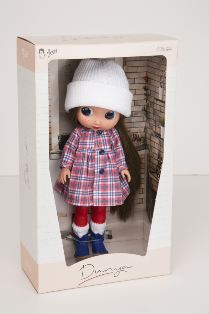 Arias lėlytė DUNIJA, Languota suknytė - Image 3