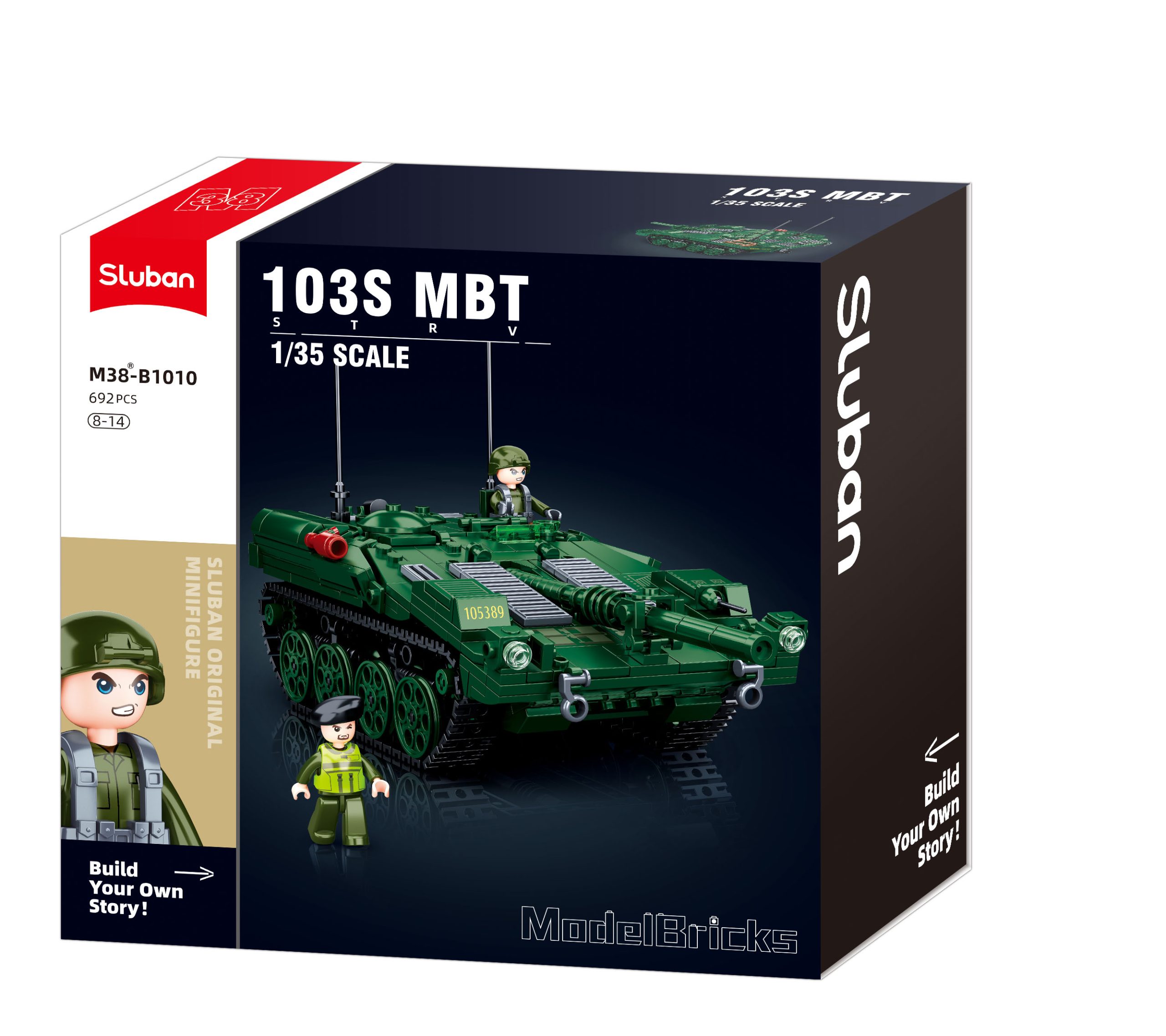 Sluban konstruktorius, Stridsvagn 103 kovinis tankas, 692 det.