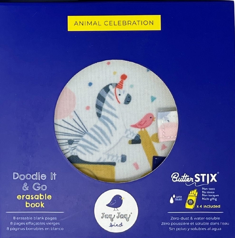 Jaq Jaq Bird mini knyga su netepančiomis kreidelėmis, Zebras - Image 5