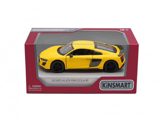 KiNSMART automobilis, 2020 Audi R8 Coupé, geltonas - Image 2