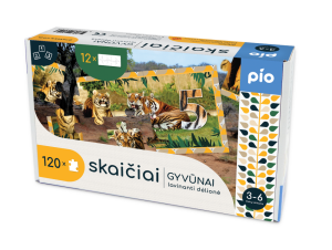 Lavinanti dėlionė SKAIČIAI - GYVŪNAI, 3-6 metų vaikams