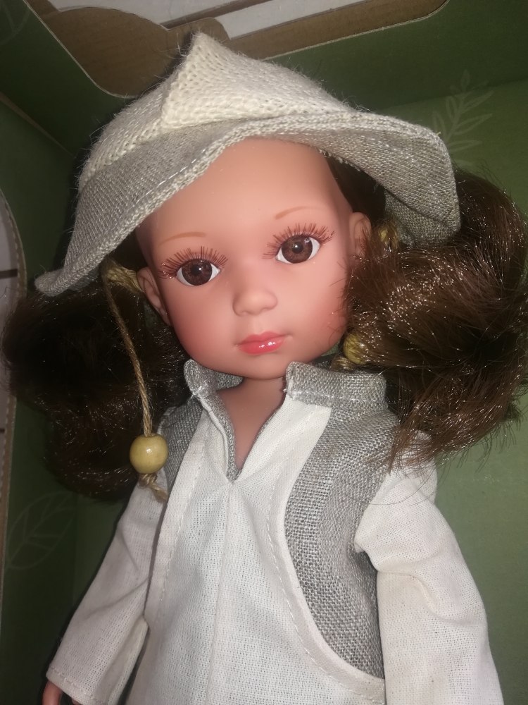 Lėlytė Carole su lininiais rūbeliais, 36 cm - Image 3