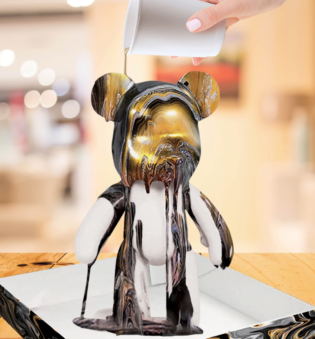 Splat Planet kūrybinis rinkinys Marble Bear, metalika - Image 6