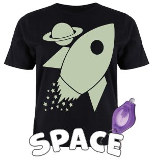 Splat Planet šviečiantys tamsoje marškinėliai, Kosmose