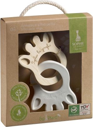 VULLI SOPHIE LA GIRAFE kramtukas žiedas, RUBBER&WOOD, SO'PURE, 0mėn.+, 220200