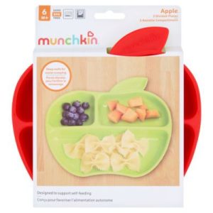 MUNCHKIN lėkštės su skyreliais, Lil Apple, 6mėn+, 3 vnt, 91513P