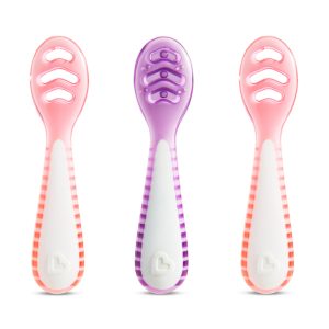 MUNCHKIN šaukšteliai, 3 vnt., Gentle Dip, Pink-Purple, 4 mėn.+, 91510P