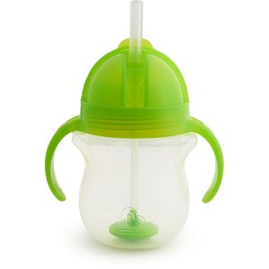 MUNCHKIN gertuvė su rankenom ir šiaudeliu, 207ml, 6m+, green, 90124