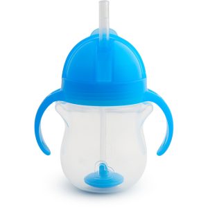 MUNCHKIN gertuvė su rankenom ir šiaudeliu, 207ml, 6m+, blue, 90122