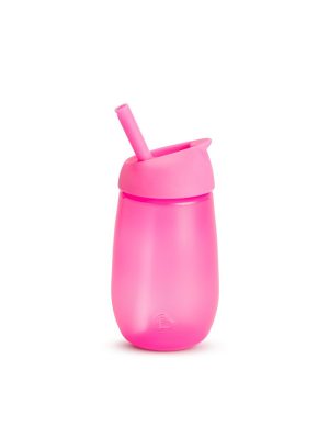 MUNCHKIN gertuvė su šiaudeliu SIMPLE CLEAN, 237ml, pink, 12m+, 9001902