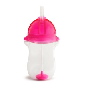 MUNCHKIN gertuvė su šiaudeliu ir svareliu, rožinė, 12mėn+, 296ml, 90117