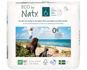 Eco by NATY sauskelnės-kelnaitės 6 dydis 16+kg 18 vnt.