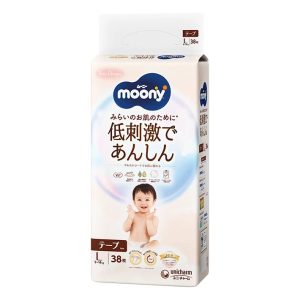 MOONY sauskelnės LOW IRRITATION, L, 9-14 kg., 38 vnt., 11931