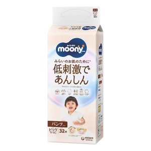 MOONY sauskelnės-kelnaitės LOW IRRITATION, XL-big, 12-22 kg., 32 vnt.