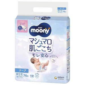 MOONY sauskelnės AIRFIT, NB, 76 vnt., 0-5 kg, 20711