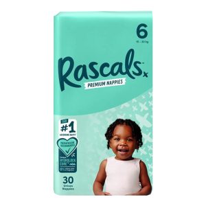 RASCALS sauskelnės, 6 dydis, 15-20 kg., 30 vnt.
