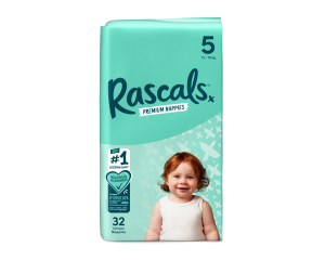 RASCAL sauskelnės 5 dydis, 13-18 kg, 32 vnt., 93225
