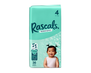 RASCAL sauskelnės 4 dydis, 10-15 kg, 36 vnt., 9307
