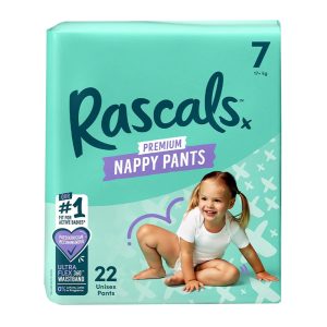 RASCALS sauskelnės-kelnaitės, 7 dydis, 17 kg+, 22 vnt.