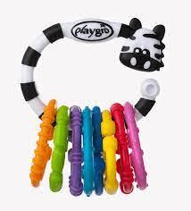 PLAYGRO vežimėlio žaislas Zebra 9 Links Swing Tag Clip Strip, 01845584649