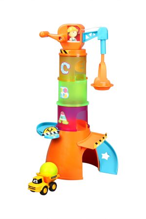 BB JUNIOR trasos rinkinys su automobiliu Volvo Stacking Crane, 16-88605