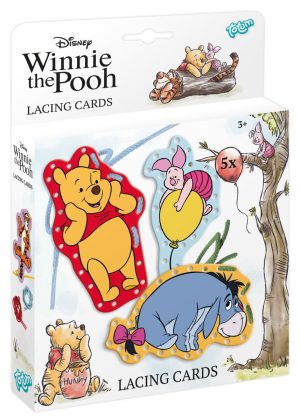 TOTUM WINNIE THE POOH kūrybinis rinkinys Lacing cards, TT690203