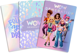 WOW GENERATION sąsiuviniai minkštu viršeliu, 3 vnt., A5 formatas, WOW00002